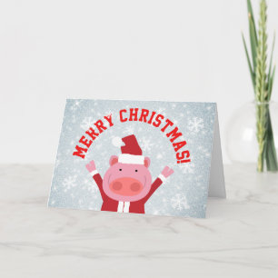 Merry Christmas Piglet Holiday Card