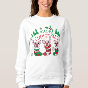 Merry Christmas pigs Country Holiday Sweatshirt