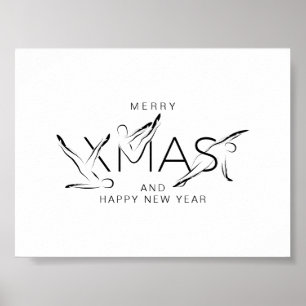 Merry Christmas Pilates instructor Gift Tags Bumpe Poster