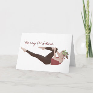 Merry Christmas Pilates Single Leg Stretch Card