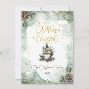 Merry Christmas Pine Botanical Card