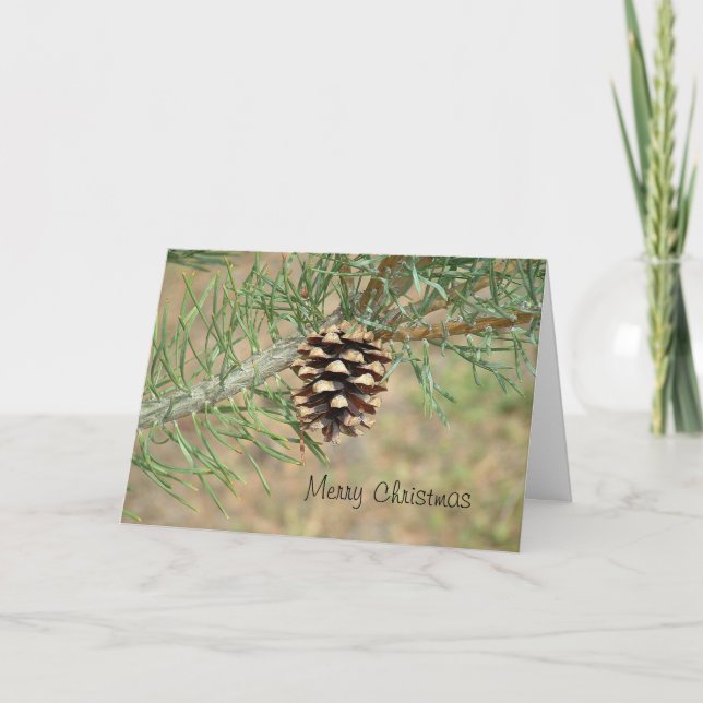 Merry Christmas Pine Cone Card (Front)