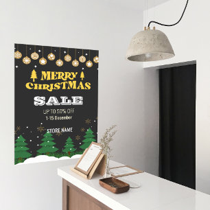 Merry Christmas Pine Tree Business Sale Ads Poster