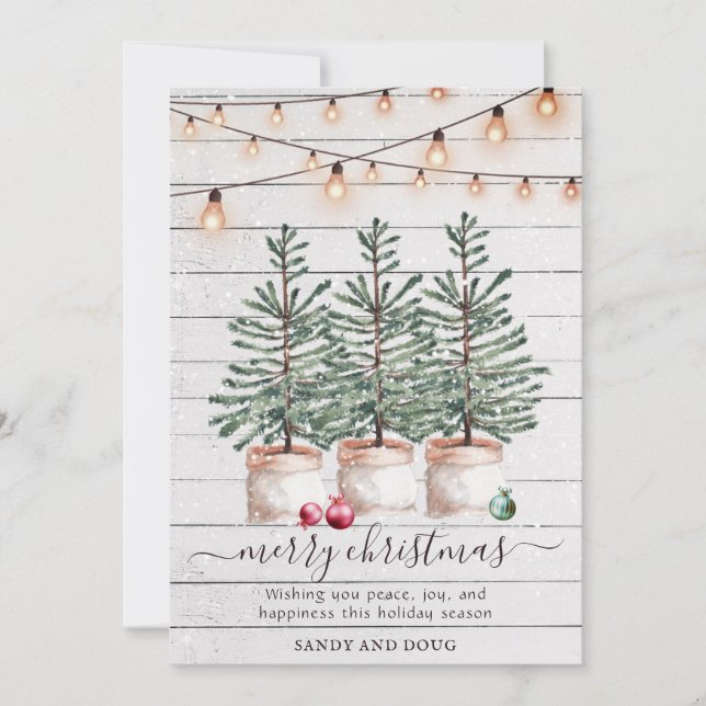 Merry Christmas Pine Tree Farm Holiday Card (Front)