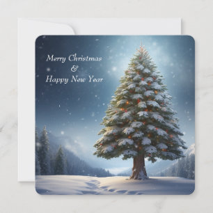 Merry Christmas Pine Tree Snowflake Winter Holiday