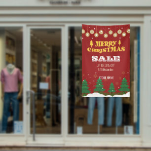 Merry Christmas Pine Tree Store Sale Ads Banner