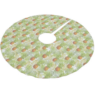 Merry Christmas Pineapple Tropical Island Brushed Polyester Tree Skirt