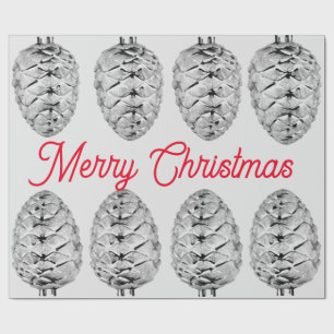 Merry Christmas Pinecone Wrapping Paper