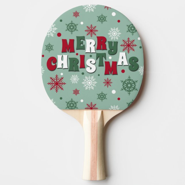 Merry Christmas Ping Pong Paddle (Front)