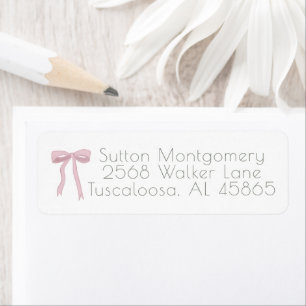 Merry Christmas Pink Bow Address