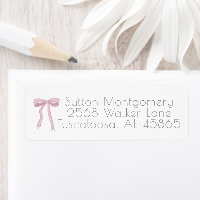 Merry Christmas Pink Bow Address (Insitu)