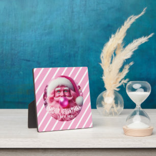 Merry Christmas Pink Bubble Gum Custom Fam Name Plaque
