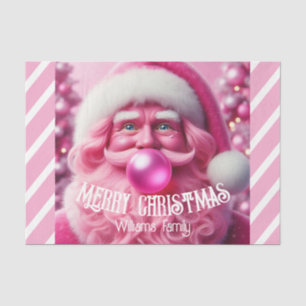 Merry Christmas Pink Bubble Gum   Custom Fam Name Tissue Paper