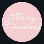 Merry Christmas Pink Classic Round Sticker<br><div class="desc">Merry Christmas Pink Classic Round Sticker from the Pinky Collection.Visit our store for matching products and please contact us if you require any assistance. 
 Yes,  we can colour match to your personal or business signature colour.</div>