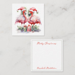 Merry Christmas Pink Flamingos Card