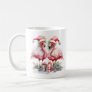 Merry Christmas Pink Flamingos Coffee Mug
