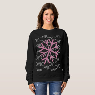 Merry Christmas Pink JOY Snowflake Winter Sweatshirt