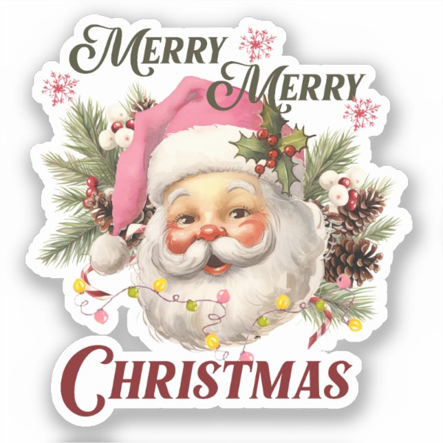 Merry Christmas - Pink Santa (Front)