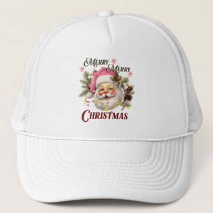 Merry Christmas - Pink Santa Trucker Hat