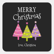 Merry Christmas Pink Trees Custom