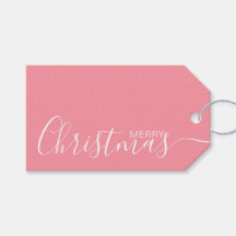 Merry Christmas Pink White Minimalist