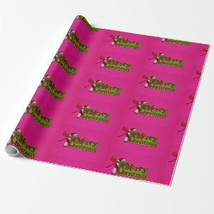Merry Christmas Pink Wrapping Paper