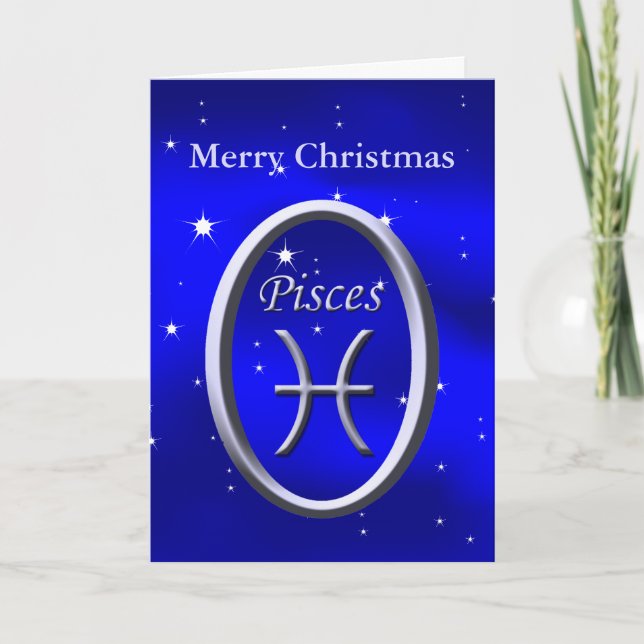 Merry Christmas Pisces Greeting Card (Front)
