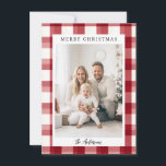 Merry Christmas! Plai pattern, photo  Holiday Card<br><div class="desc">Customer specific "Merry Christmas" plaid-pattern,  photo holiday card. Modern & simple for paper and digital lovers in print and download.</div>