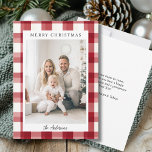 Merry Christmas! Plai pattern, photo  Holiday Card<br><div class="desc">Customer specific "Merry Christmas" plaid-pattern,  photo holiday card. Modern & simple for paper and digital lovers in print and download.</div>