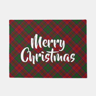 Merry Christmas Plaid Grant Tartan Doormat
