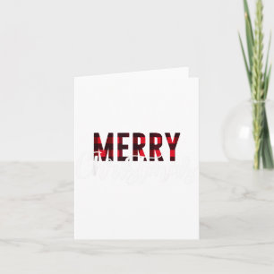 Merry Christmas Plaid Graphic Christmas Letter Pri Card