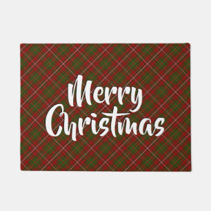Merry Christmas Plaid Hay Tartan Doormat