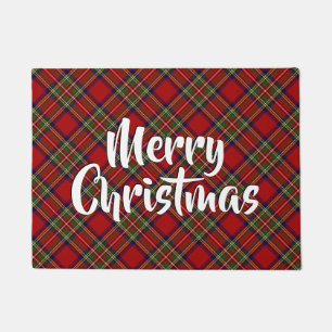 Merry Christmas Plaid Royal Stewart Doormat