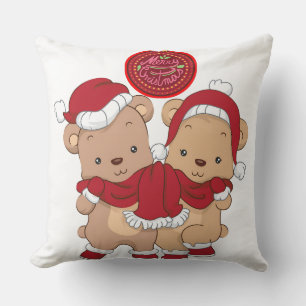 "Merry Christmas Plaid Throw Pillow" Cushion