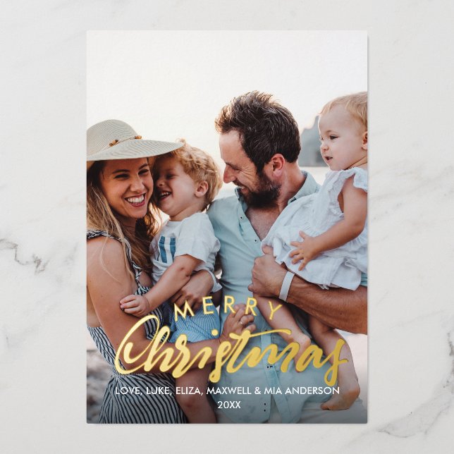 MERRY CHRISTMAS Plain Personalised Photo  (Front)