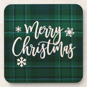 Merry Christmas Plastic Coaster