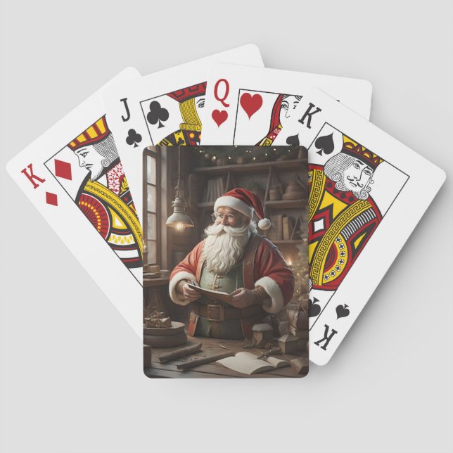 Merry Christmas Playing Card Deck Santa Claus (Back)