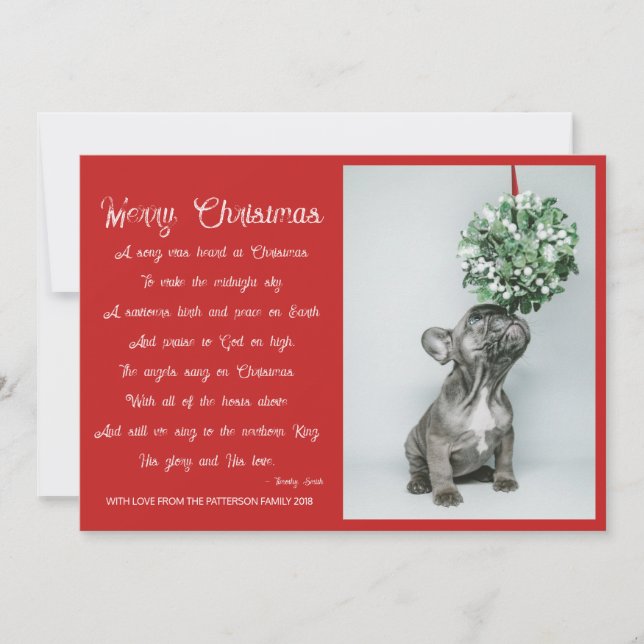 Merry Christmas Poem Holiday Photo Card (Front)