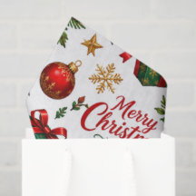 Merry Christmas Poinsettia & Pine Holiday Pattern