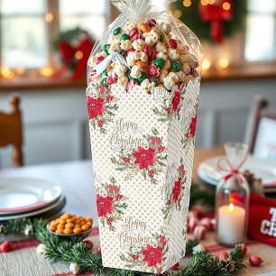 Merry Christmas poinsettias Favour Box