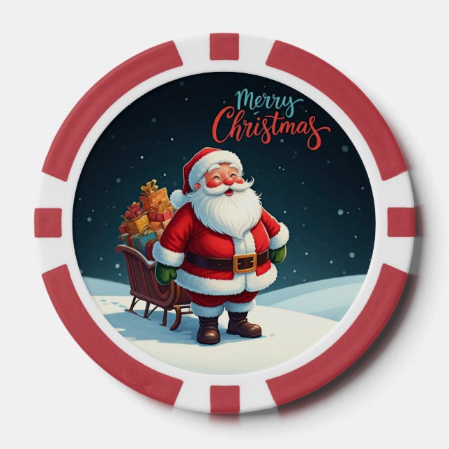 Merry Christmas  Poker Chips (Front)