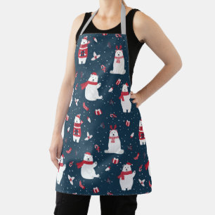 Merry Christmas Polar Bear Apron