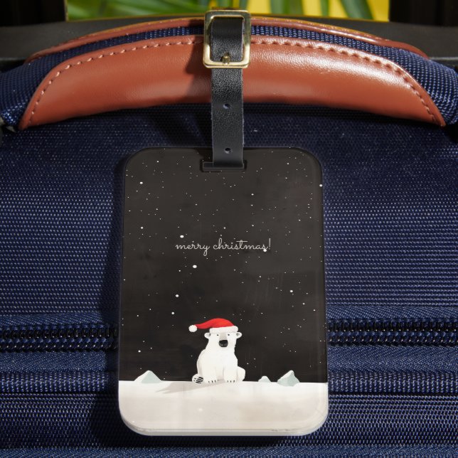 Merry Christmas Polar Bear! Luggage Tag (Front Insitu 2)