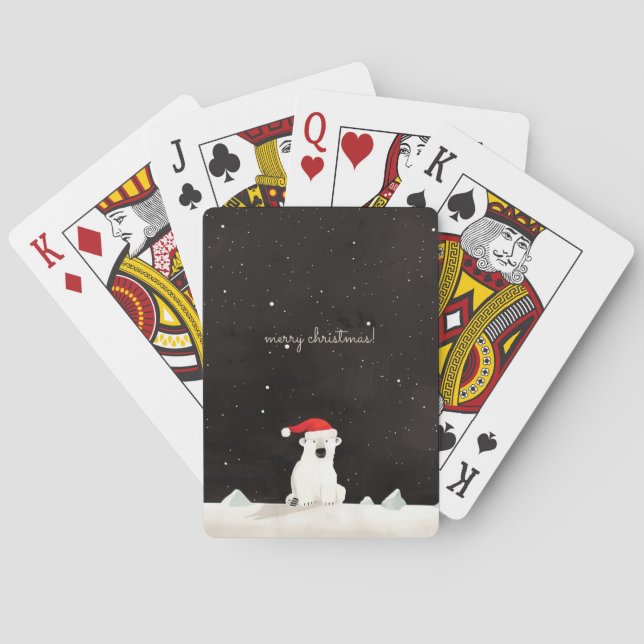 Merry Christmas Polar Bear! Playing Cards (Back)