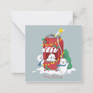 Merry Christmas: Polar Bear & Soda Can Card