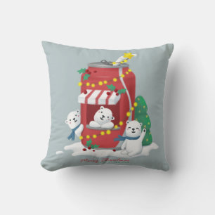 Merry Christmas: Polar Bear & Soda Can Cushion