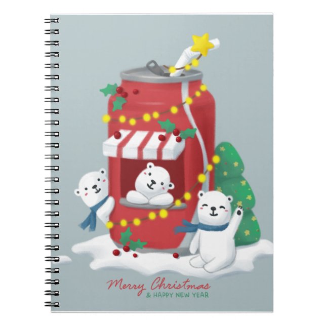 Merry Christmas: Polar Bear & Soda Can Notebook (Front)