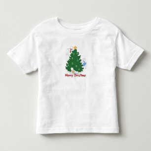 Merry Christmas Polar Bears Decorating The Tree Toddler T-Shirt