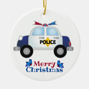 Merry Christmas Police 1 Ceramic Tree Decoration
