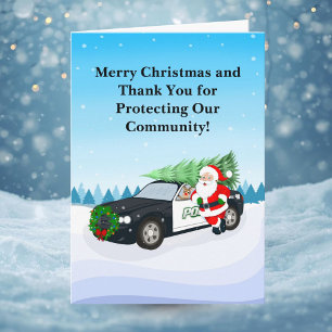 Merry Christmas Police Office Santa Claus Card